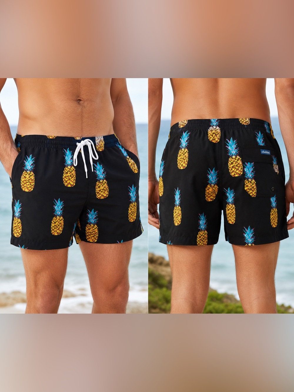 Chubbies Pineapple Print Swim Trunks Shorts Medium 5.5” Inseam